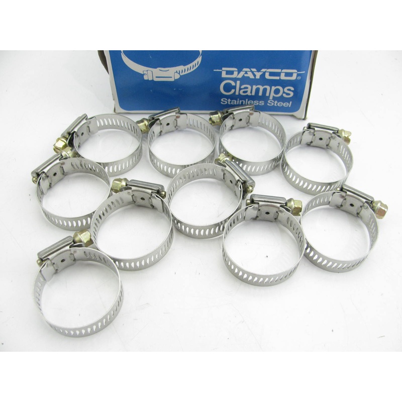(10) Dayco 91016 Stainless Worm Gear Hose Clamp - 13/16'' - 1-1/2''