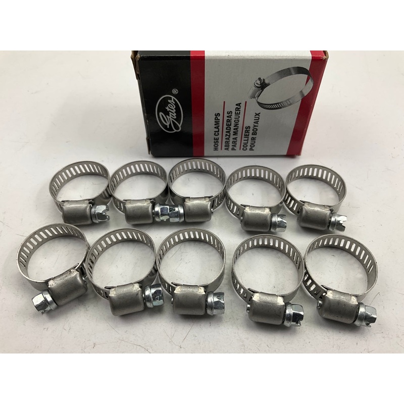 (10) Gates 32007 Super Hex Hose Clamps 5/8'' To 7/8'', Size 7