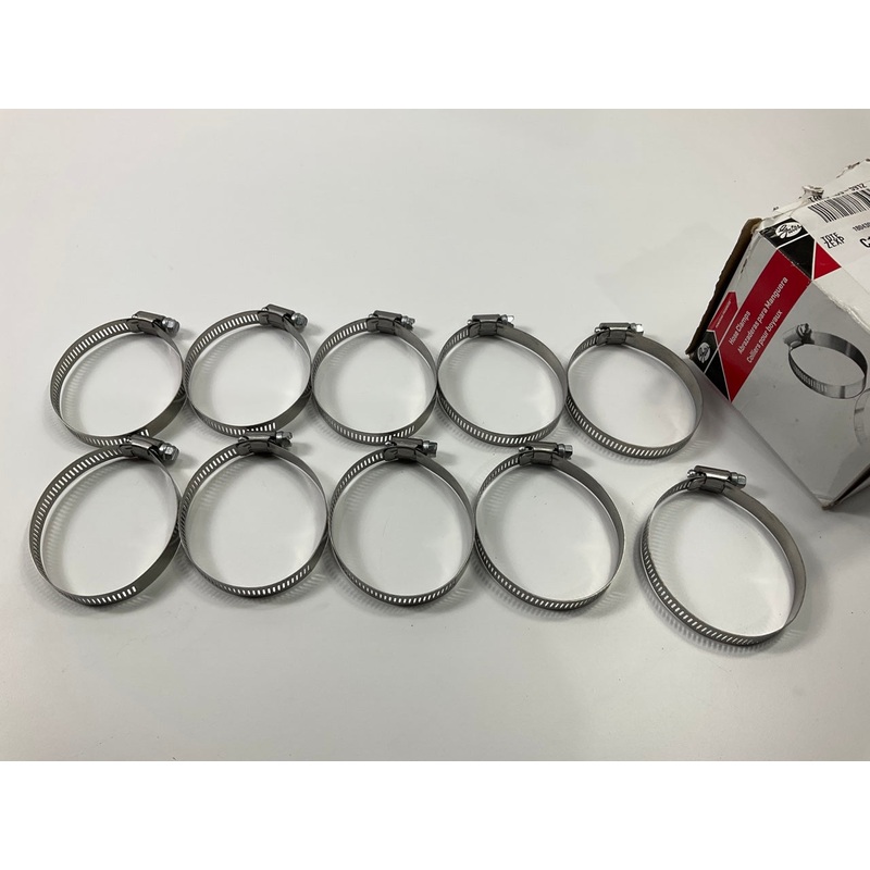 (10) Gates 32044 Stainless #44 Hose Clamps, 1-5/16'' To 3-1/4'' Clamping Diameter