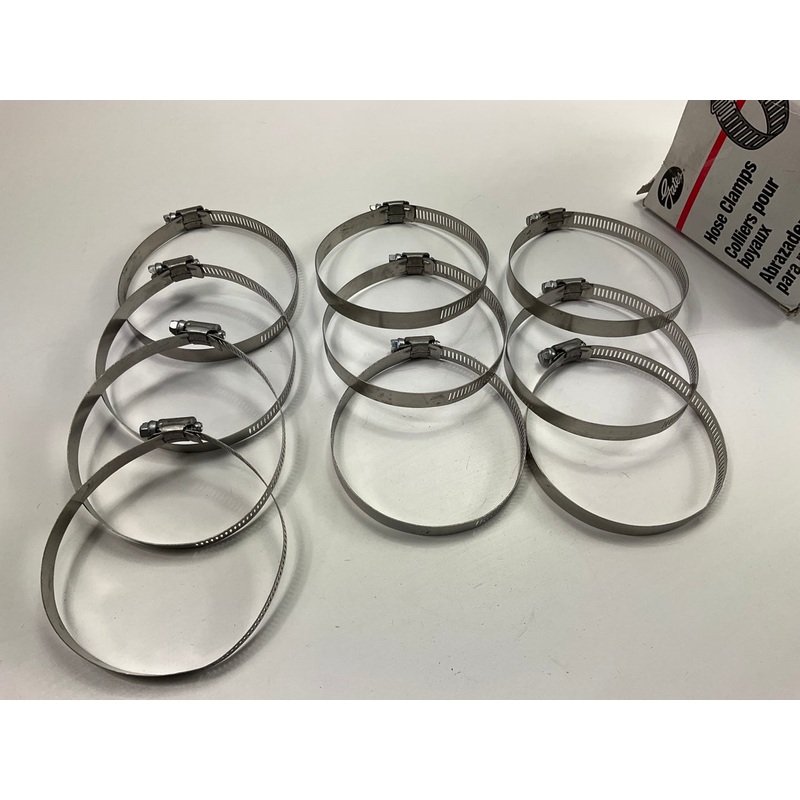 (10) Gates 32064 Hose Clamps, Size # 64,  2-5/8'' To 4-1/2'' Clamping Diameter