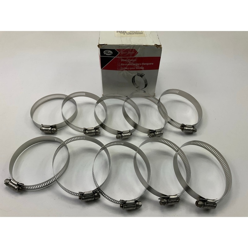 (10) Gates 32252 Stainless Steel Hose Clamps, Size 52SS,  1-7/8'' To 3-3/4'' Diam.