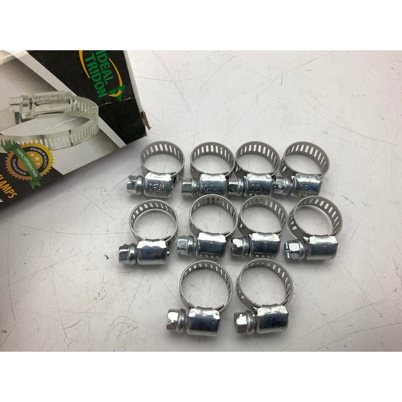 (10) Ideal 5202051 Worm Gear Hose Clamps: SAE Size #4,  5/16'' To 5/8'' Diameter
