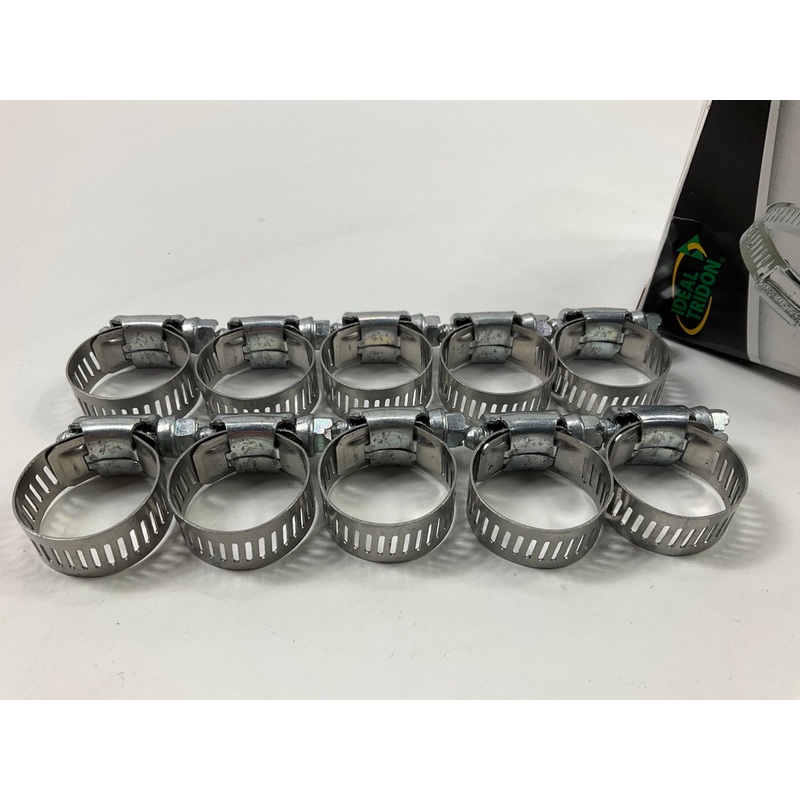 (10) Ideal 5210051 Worm Gear Hose Clamp, Size 10, 1/2'' - 1-1/16'' - 10 PACK