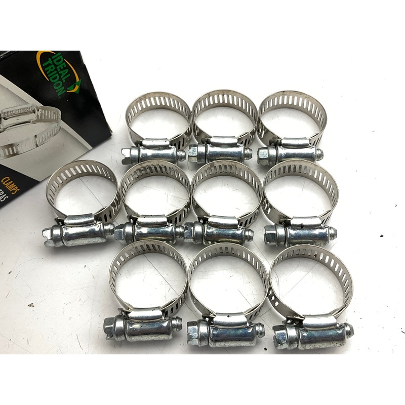(10) Ideal 5212 Worm Gear Hose Clamps SAE # 12 Size  - 1/2'' - 1-1/4'' Diameter