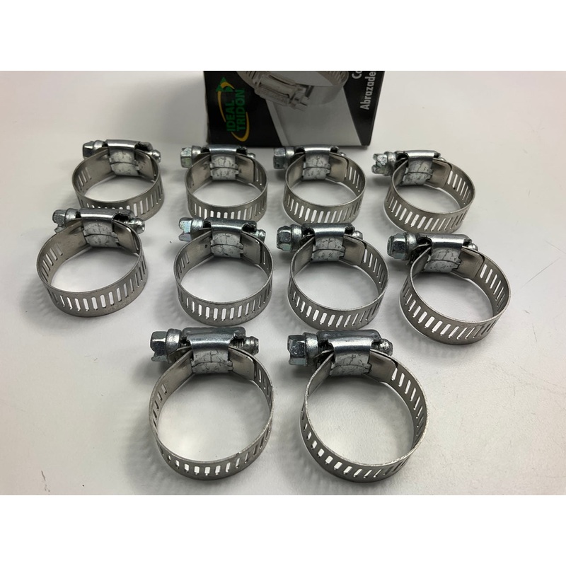 (10) Ideal 5212051 Worm Gear Hose Clamp, Size 12, 1/2'' - 1-1/4'' - 10 PACK