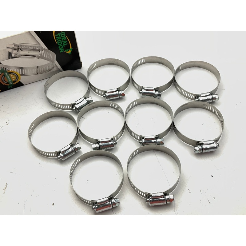 (10) Ideal 5232051 Hose Clamps, 1-1/2''-2-1/2'' Clamp Range (38mm-63mm), SAE # 32