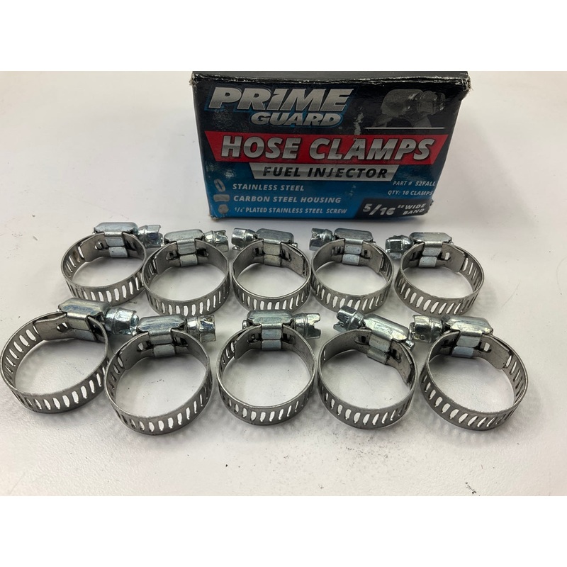 (10) Prime Guard 52FALL Hose Clamps - Range: 7/32''-25/32''