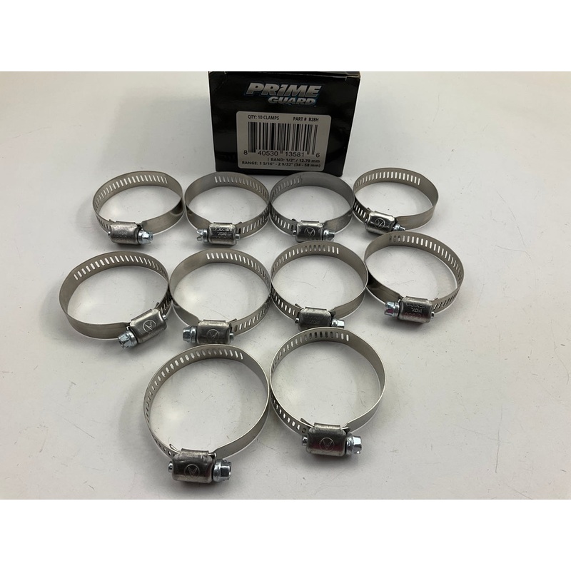 (10) Prime Guard B28H Hose Clamps - Clamping Range: 1-5/16'' - 2-9/32'' (34-58mm)