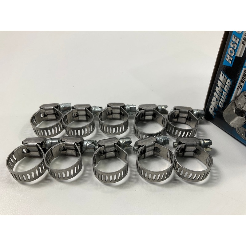 (10) Prime Guard M4H Hose Clamps - 7/32'' - 5/8'' Clamping Range