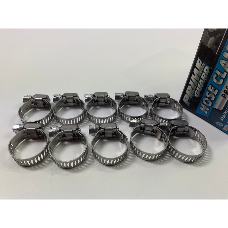 (10) Prime Guard M6H Hose Clamps, Range: 7/16''-25/32''