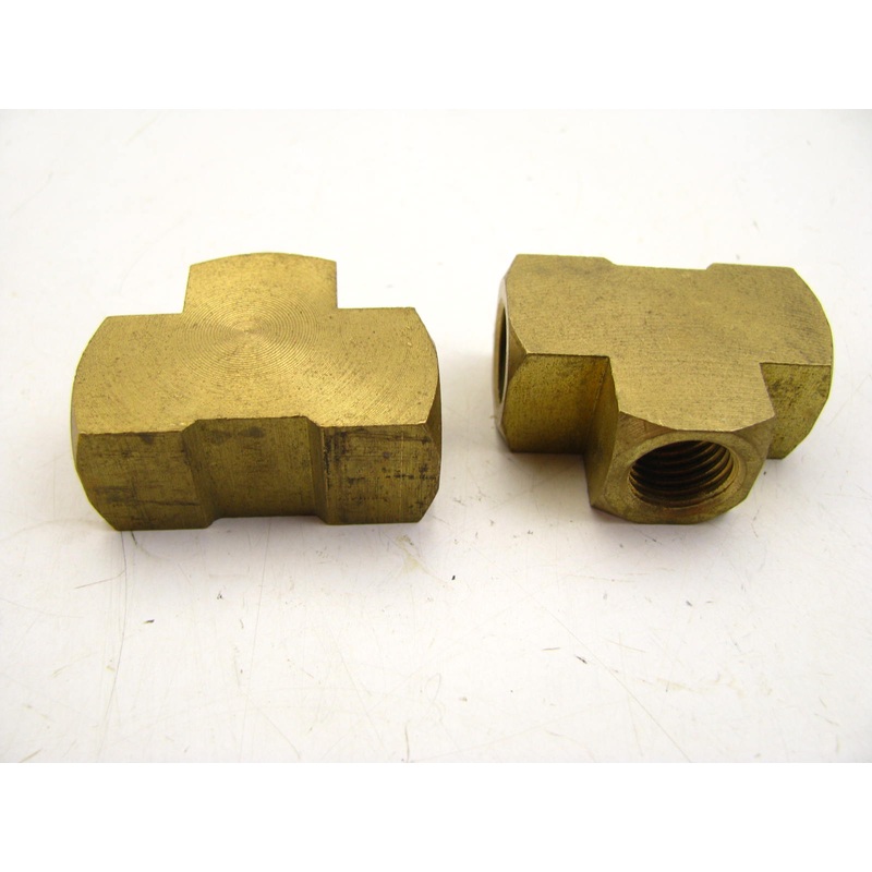 (2) OUT OF BOX Dorman Help! 43018 Tee 1/4'' NPT BRASS FEMALE TEE  (PAIR)