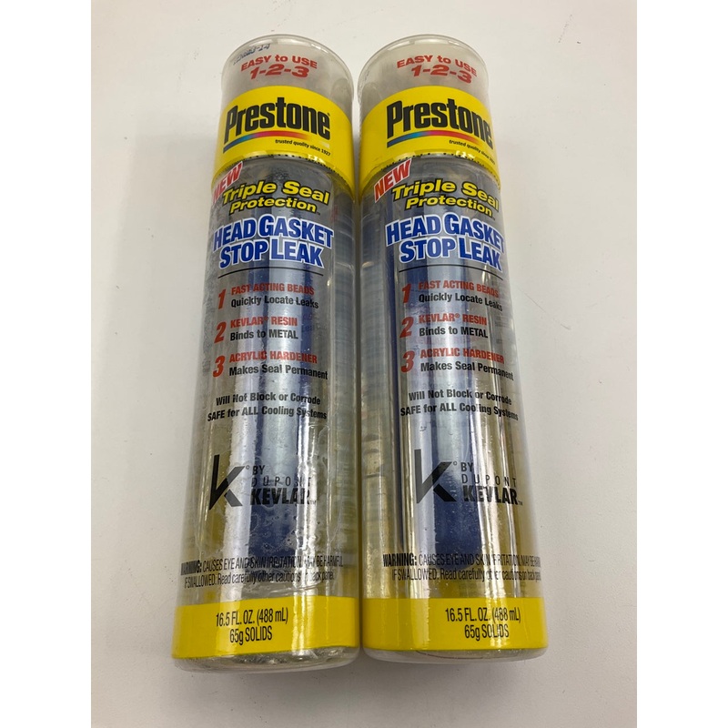 (2) Prestone AS660 Triple Seal Protection Radiator Stop Leak 16.5 Fl. Oz. Bottle