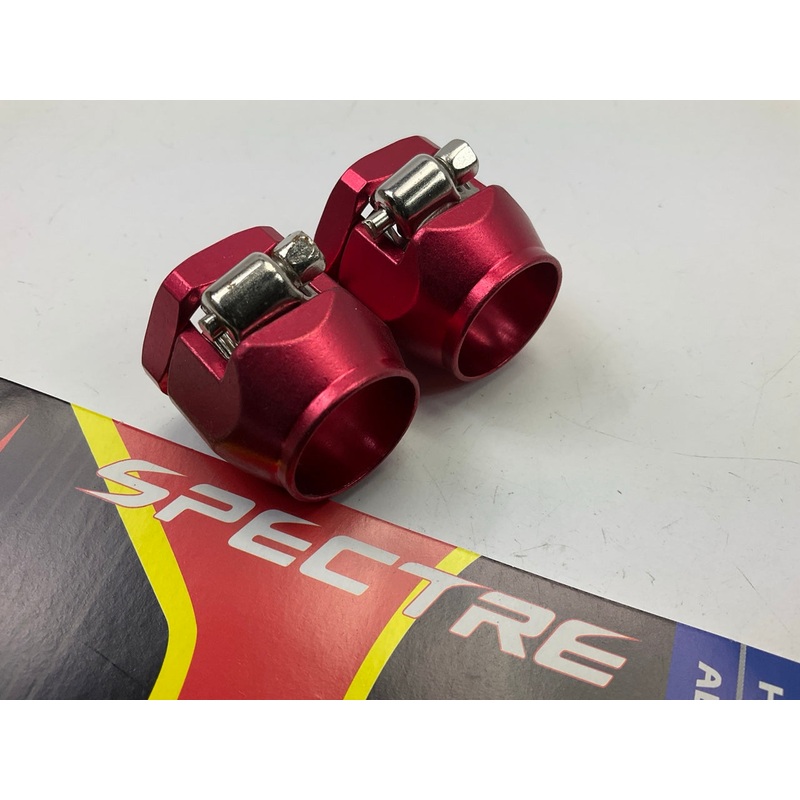 (2) Spectre 3162 Hose Clamps Magna-Clamp Red Anodized For 1/2'' ID & -10 AN Hose