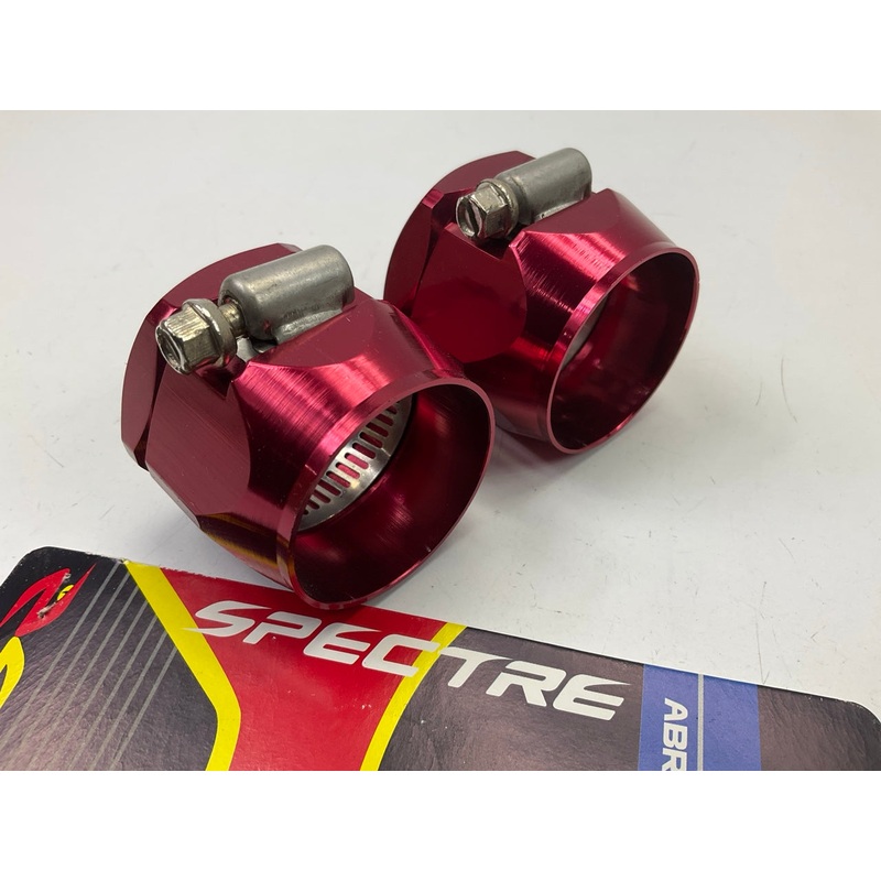 (2) Spectre 3862 Magna-Clamp 1-1/16 ID 1.60'' OD Radiator Hose Clamps - Red Alum.