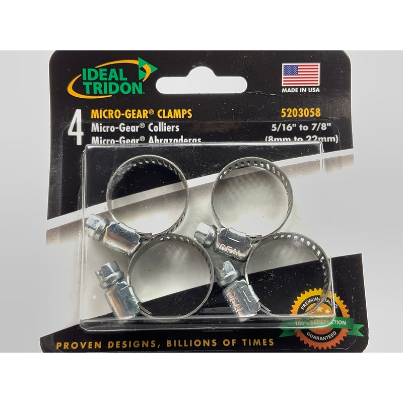 (4) Ideal 5203058  5/16''-7/8'' Hose Clamps SAE Size 06  (8mm To 22mm)