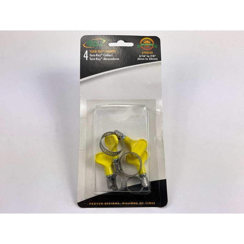 (4) Ideal 6Y00458 Turn-Key Hose Clamps, 5/16'' To 7/8'' Range