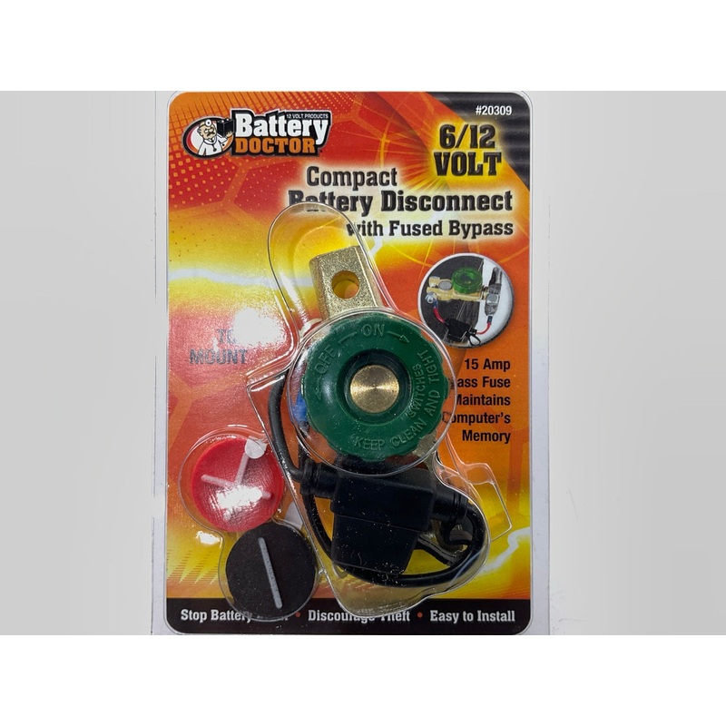 Wirthco 20309 Compact Battery Disconnect Knob Switch With Bypass For Top Post