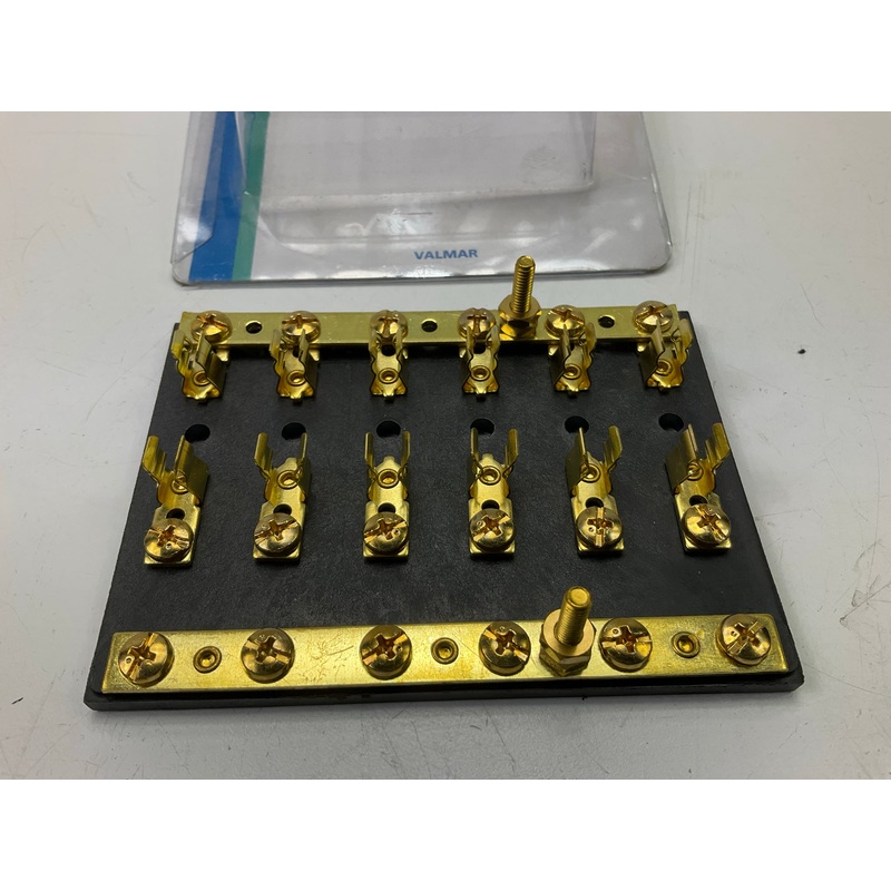 Valmar 31612 6 Glass Marine Fuse Block With Brass Clips And Contacts