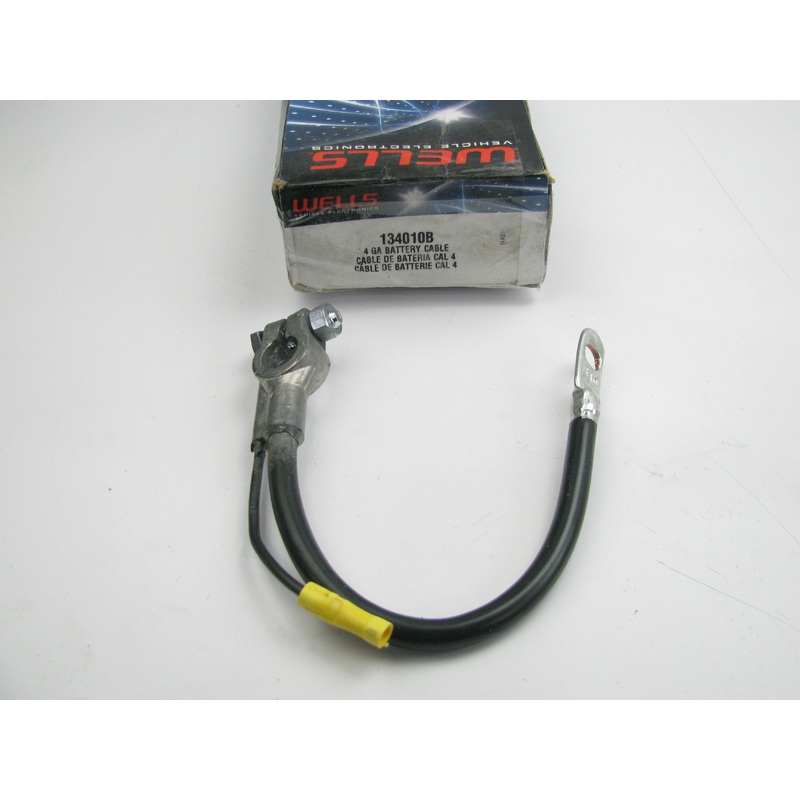 Wells 134010B Black Top Post Battery Cable W/ Splice - 4 Gauge, 12'' Long