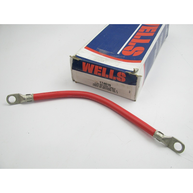 Wells 174010 Red Ring Terminal To Ring Terminal Battery Cable - 10-3/8'' Long