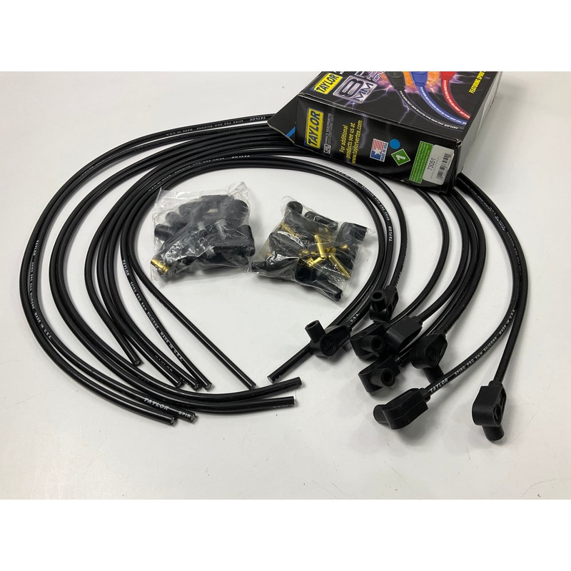 Taylor Cable 73051 Spiro-Pro Ignition Wire Set 8mm 90 Degree Black Universal V8
