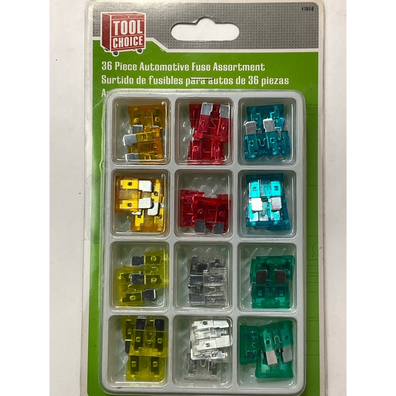 Tool Choice 17610 36 Piece Automotive Fuse Assortment: 5, 10, 15, 20, 25, 30 Amp