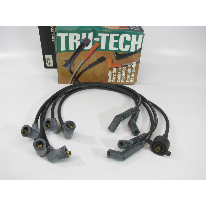 Tru-tech 4706 Ignition Spark Plug Wire Set For 1986-1987 Honda 1.3L 1.5L-L4