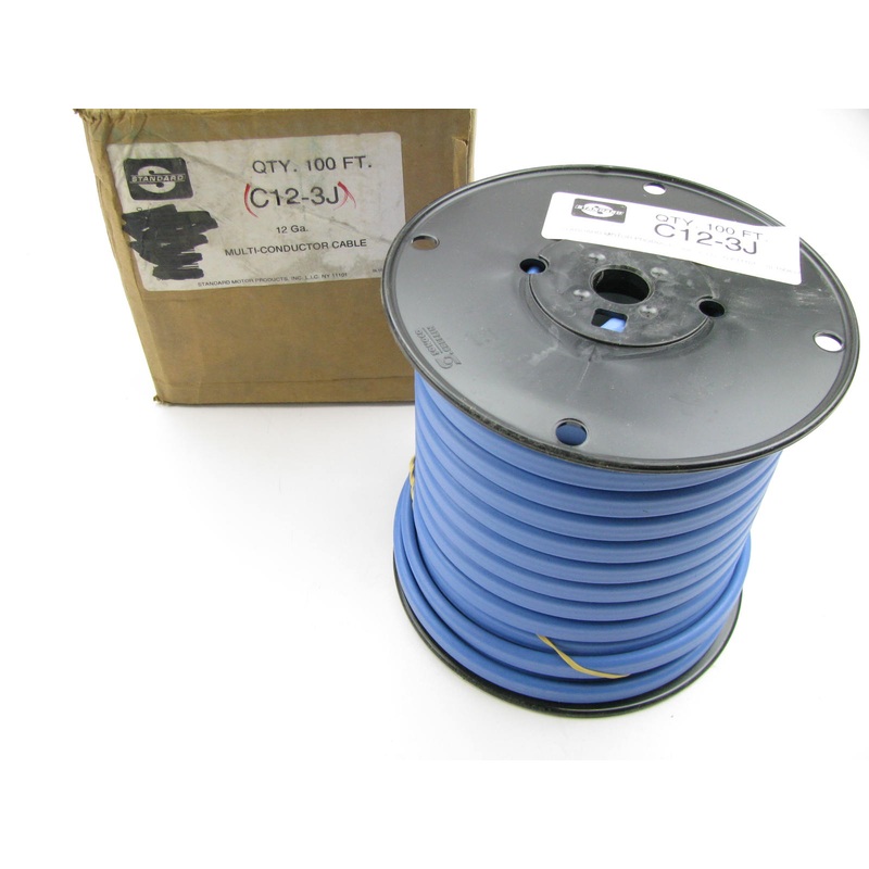 Standard C12-3J Automotive Flat Conductor Cable - 12 Gauge 3 Conductor 100' Long