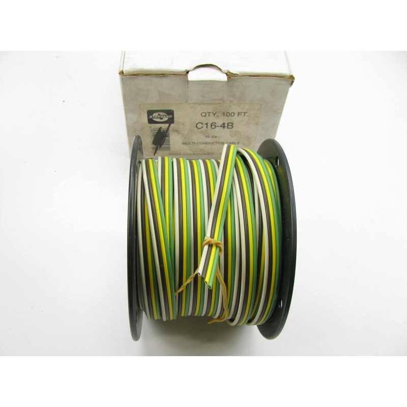 Standard C16-4B Automotive Flat Conductor Cable - 16 Gauge 4 Conductor 100' Long