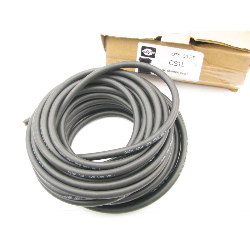 Standard CS1L Starter / Battery Cable - 1 Gauge 50' Feet - Black - 1 AWG