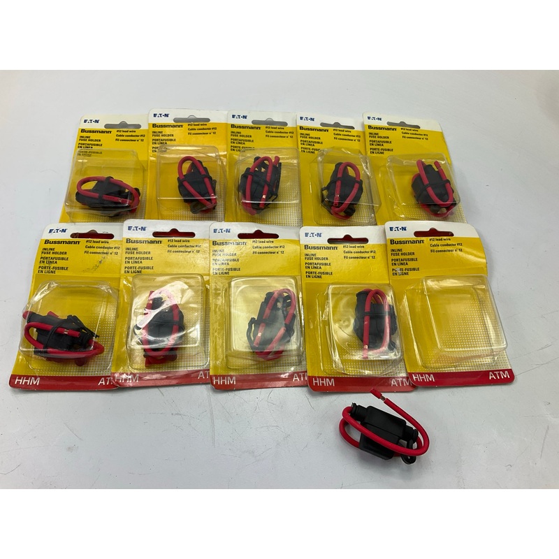 10 PACK - Bussmann BPHHM-RP 30 Amp Clear Mini Fuse Holder With Protective Cover