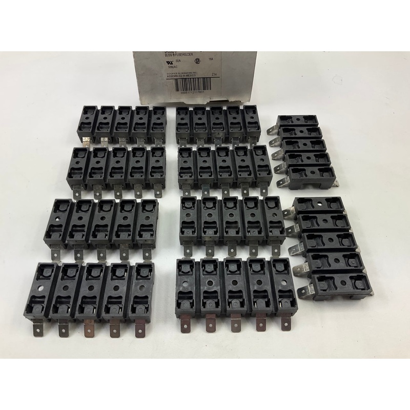10 PACK - Bussmann S8202-5 Fuse Block, Glass Tube Type, 5-Circuit, 20 Amp Max