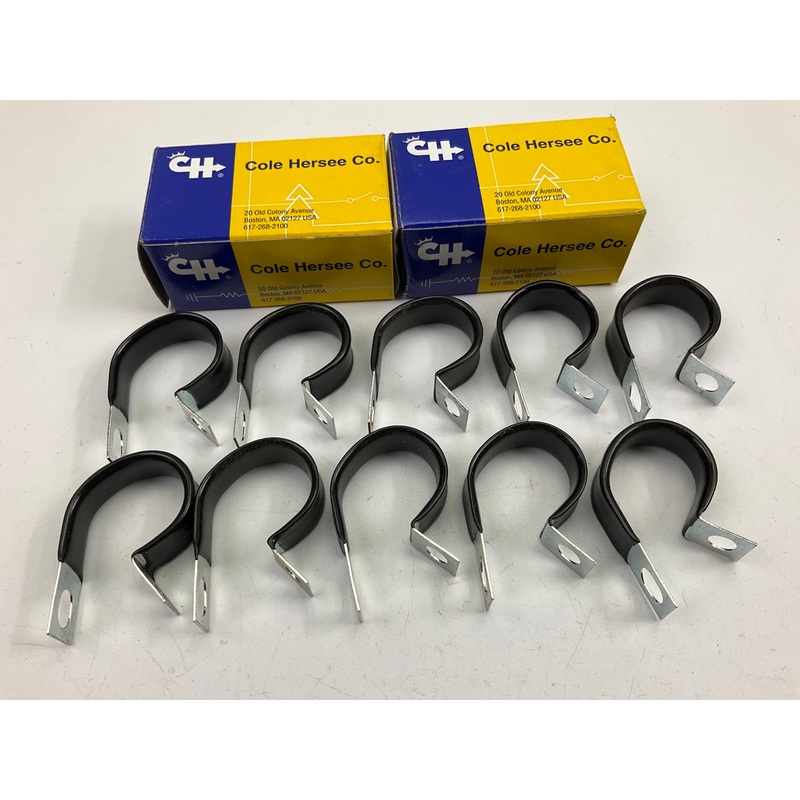 10 PACK - Cole Hersee 31236 Plastic-Coated Steel 7/8'' Loom Cable Clamps .875-in