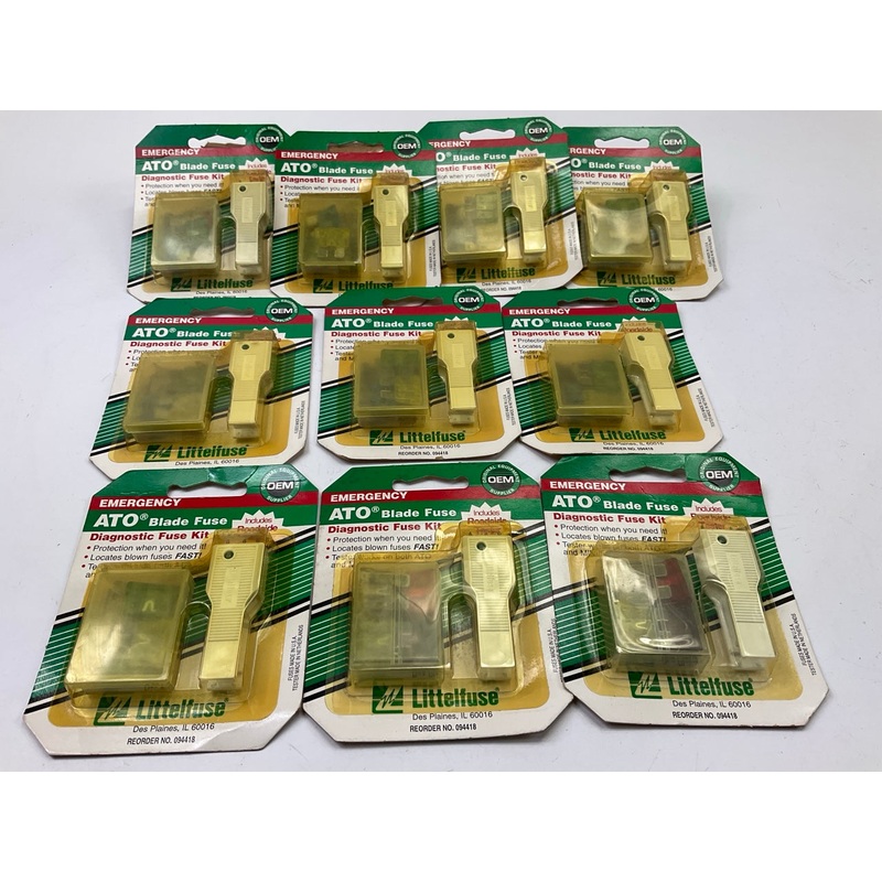 10 PACKS - Littlefuse 094418 ATO Emergency Fuse Kit W/Puller & Tester 5-30 Amps