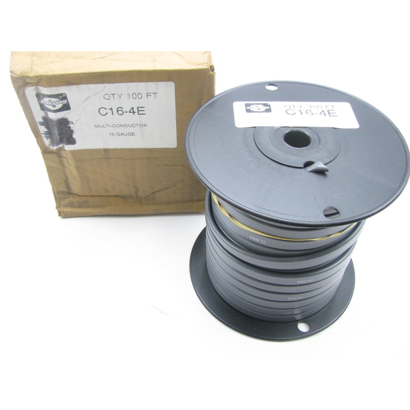 100 FEET - Flat Multi-conductor Insulated - 16 Gauge 4 Conductor 100' Long