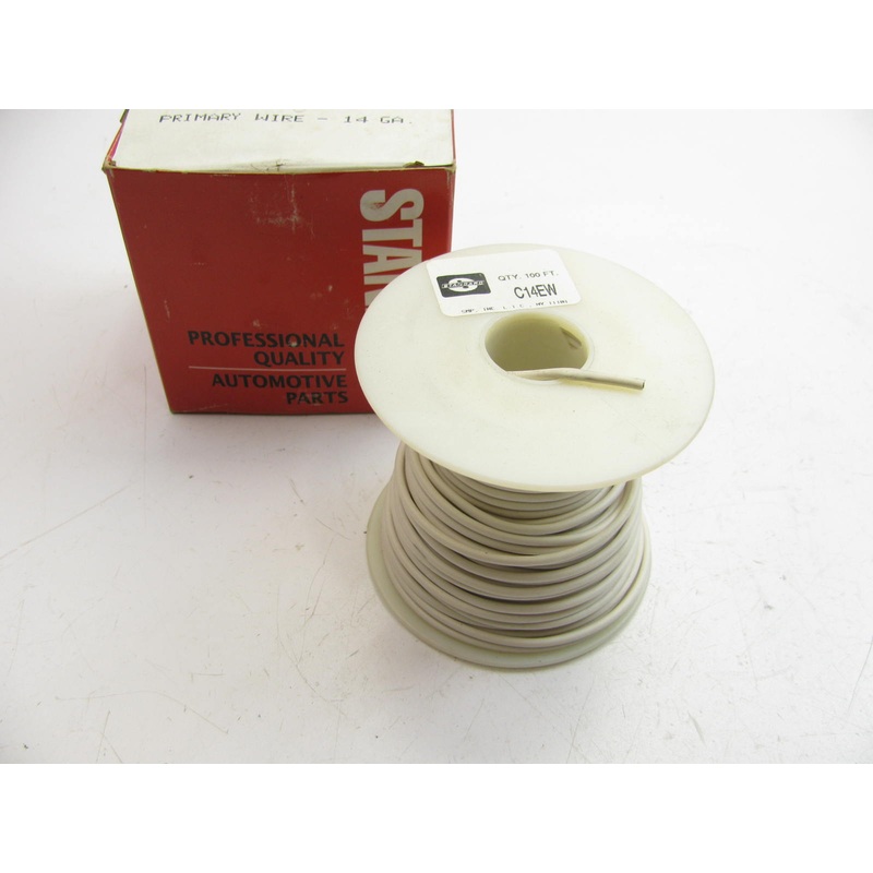 100 FEET- Standard C14EW Primary Wire - White - 14 Gauge AWG
