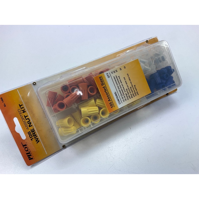 105 Pieces Wire Twist Connectors 22-14 AWG Caps Nuts Assortment Kit Set Pilot