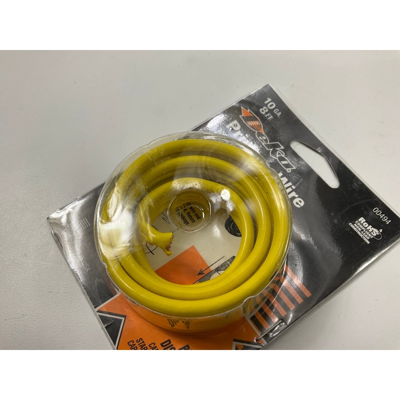 8 Feet - Deka 00494 10 Gauge YELLOW Primary Wire