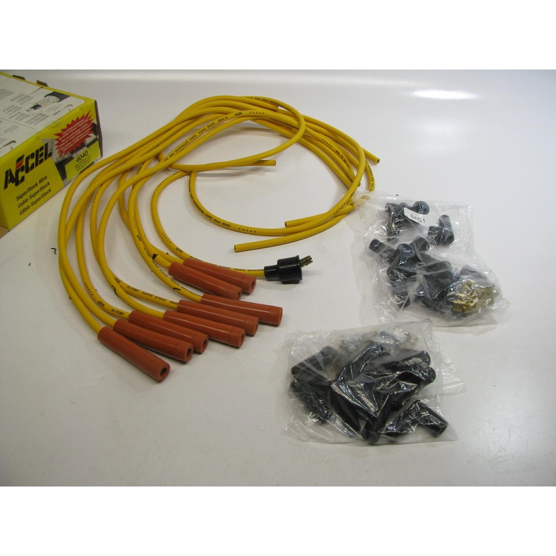 Accel 4040 Universal Fit Ignition Spark Plug Wire Set - 8mm Yellow