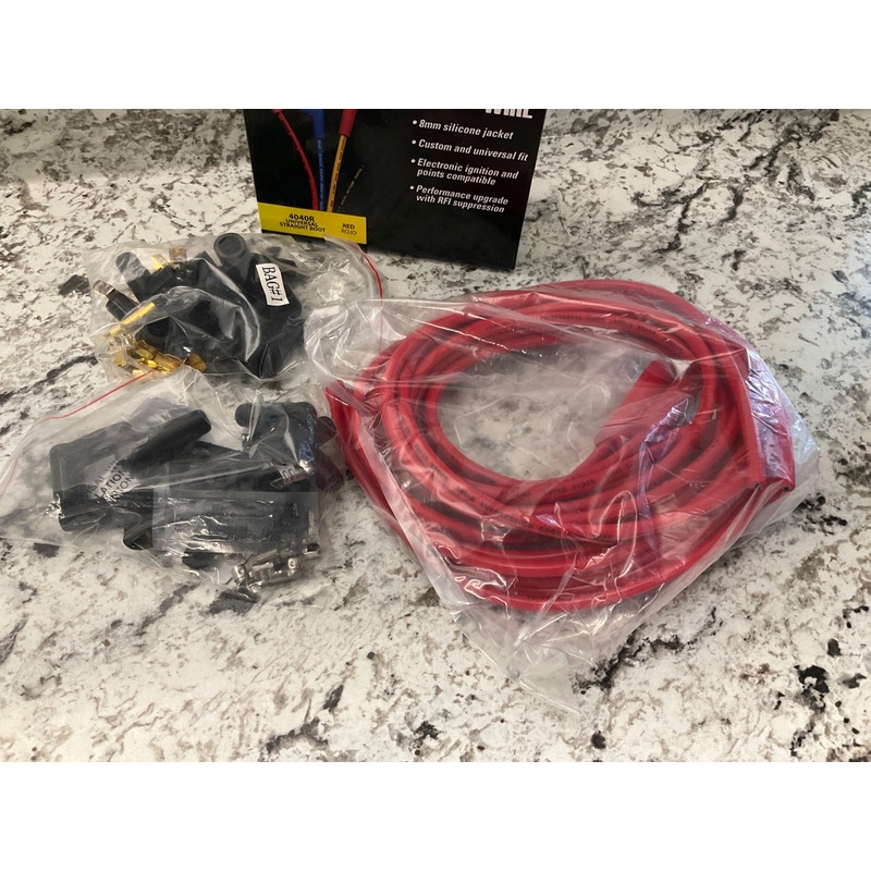 ACCEL 4040R Performance Spark Plug Wire Set 8mm Red Wire With Straight Boots