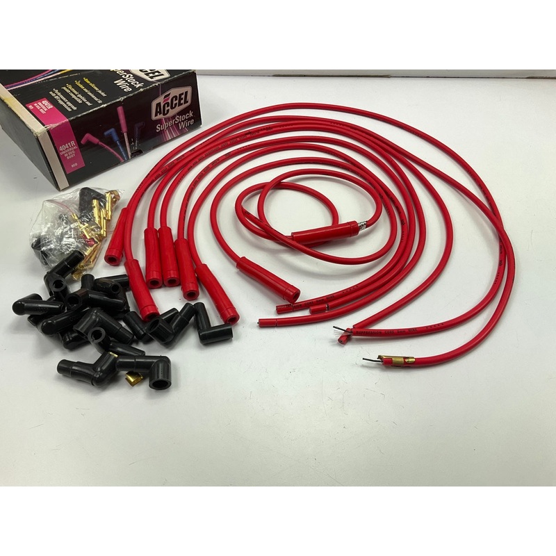 Accel 4041R Performance Ignition Spark Plug Wire Set - Red; 8mm; Graphite Core