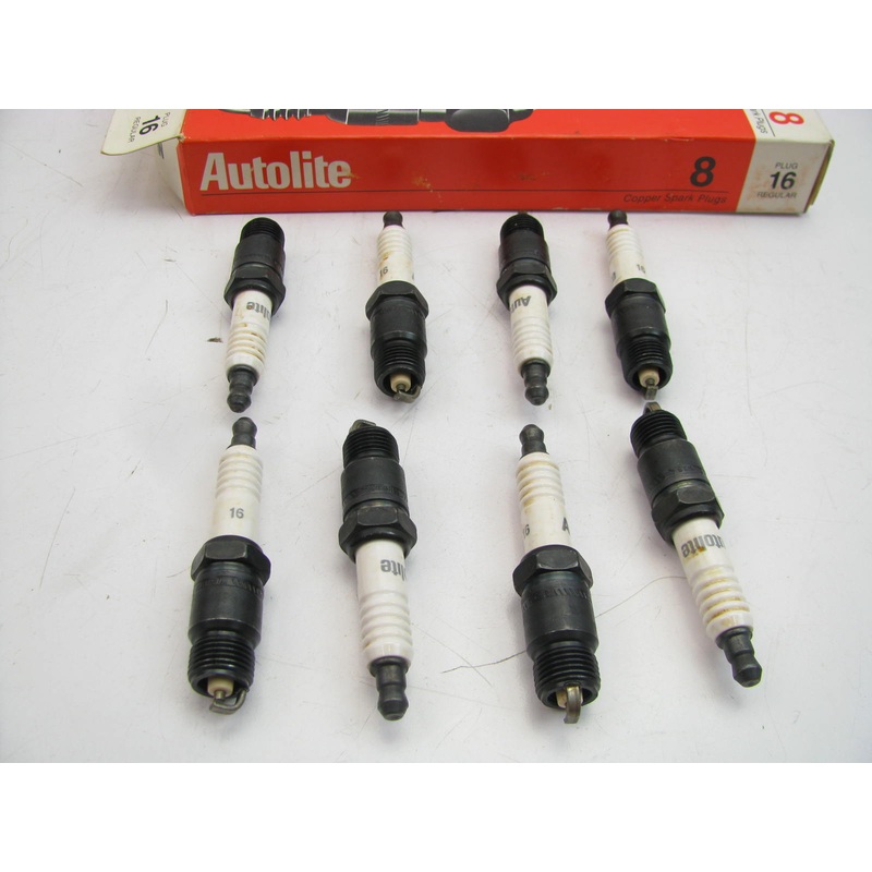 (8) Autolite 16 Ignition Spark Plugs - Non-Resistor