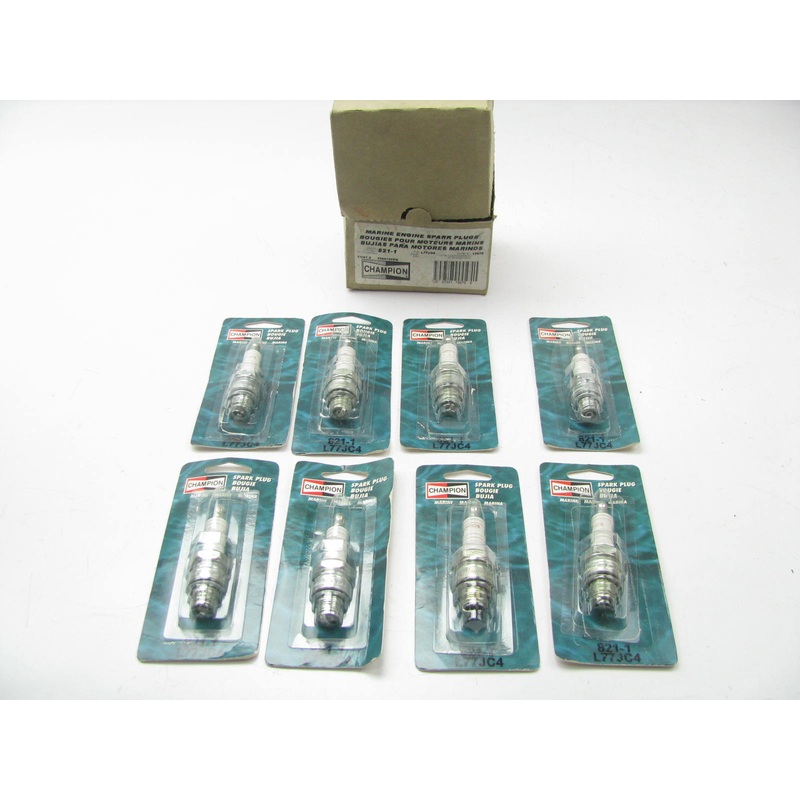 (8) Champion L77JC4 Marine Spark Plugs - For Yamaha, Bombardier - 821M