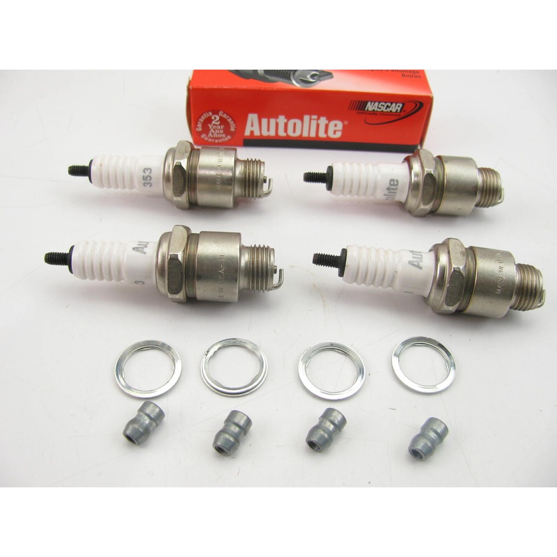 (4) Vintage Autolite 353 Copper Core Spark Plugs