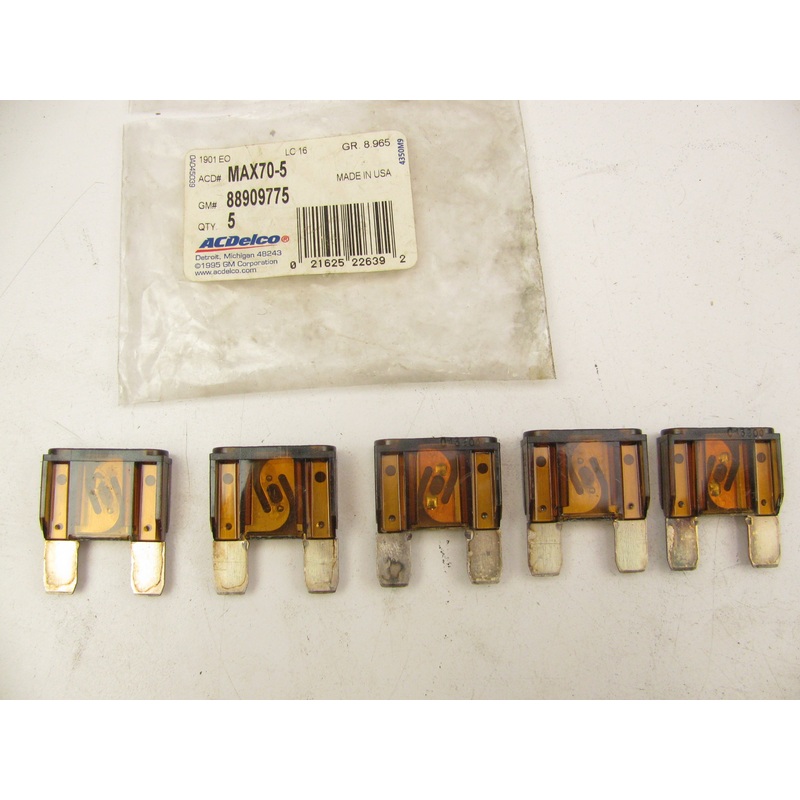 (5) ACDelco MAX70 Maxi Blade Fuse 70 AMP FUSE; TAN