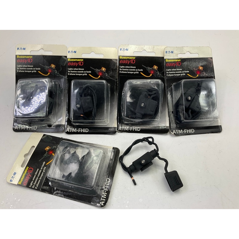 (5) Bussmann ATM-FHID EASY ID In-Line Fuse Holder, Lights Up When Blown, 20A