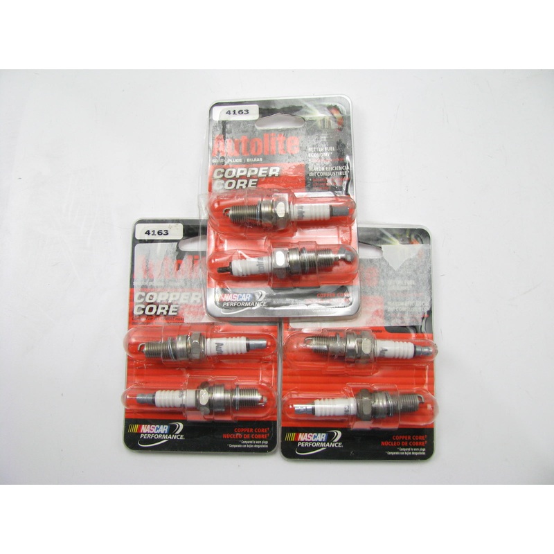 (6) Autolite 4163 Copper Core Spark Plugs