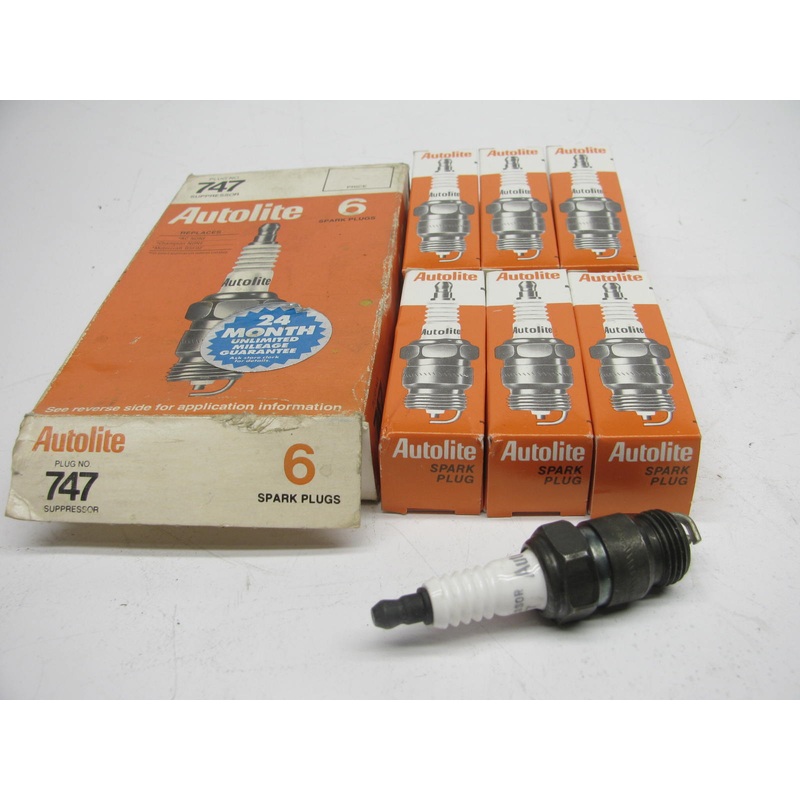 (6) Autolite 747 Ignition Spark Plugs