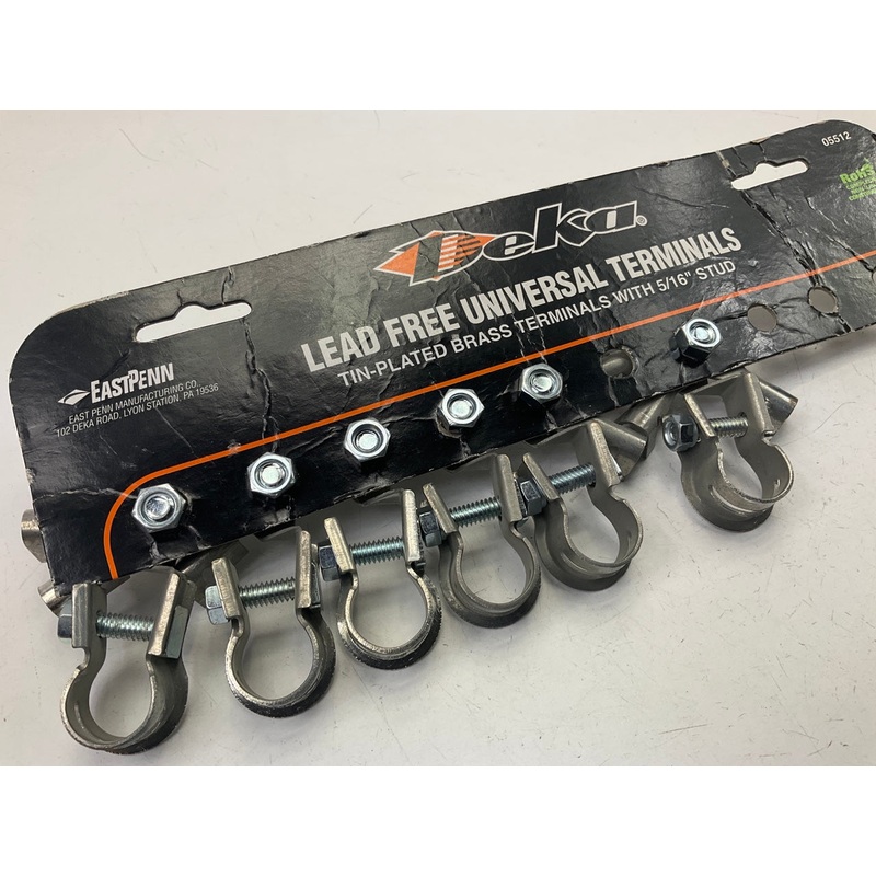 (6) Deka 05512 Universal Lead Free Top Post Battery Terminal W/ 5/16'' Stud