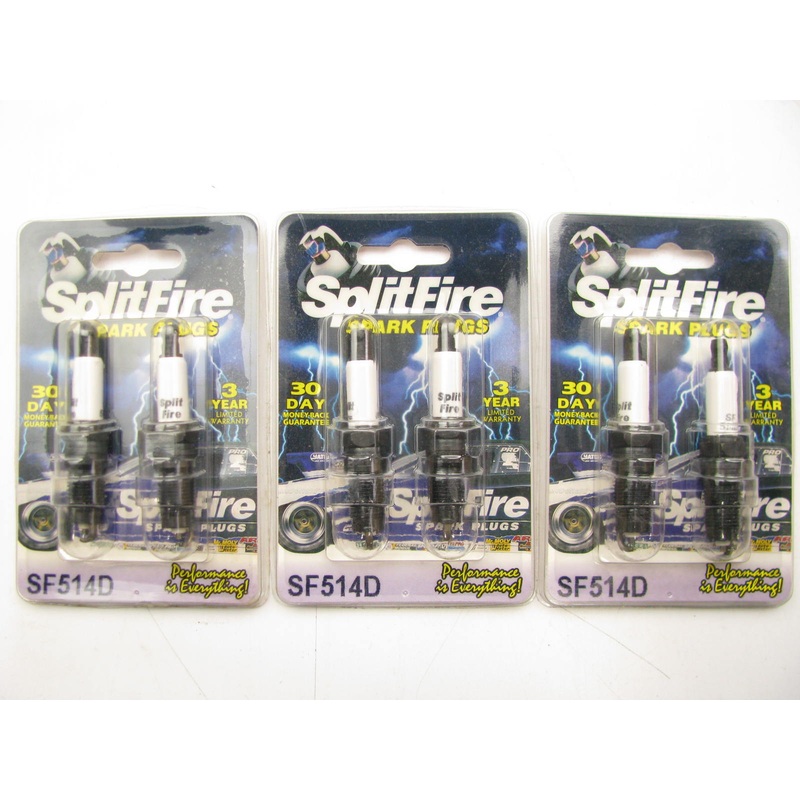 (6) Splitfire SF514D Ignition Spark Plugs - Split V Design